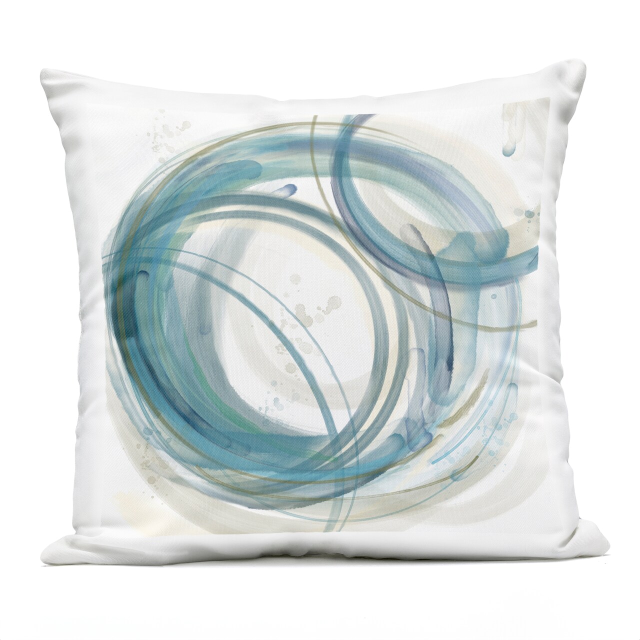 Stupell Industries Round Circular Layered Shapes Outdoor Printed Pillow, design by Nan, 18 x 7 x 18